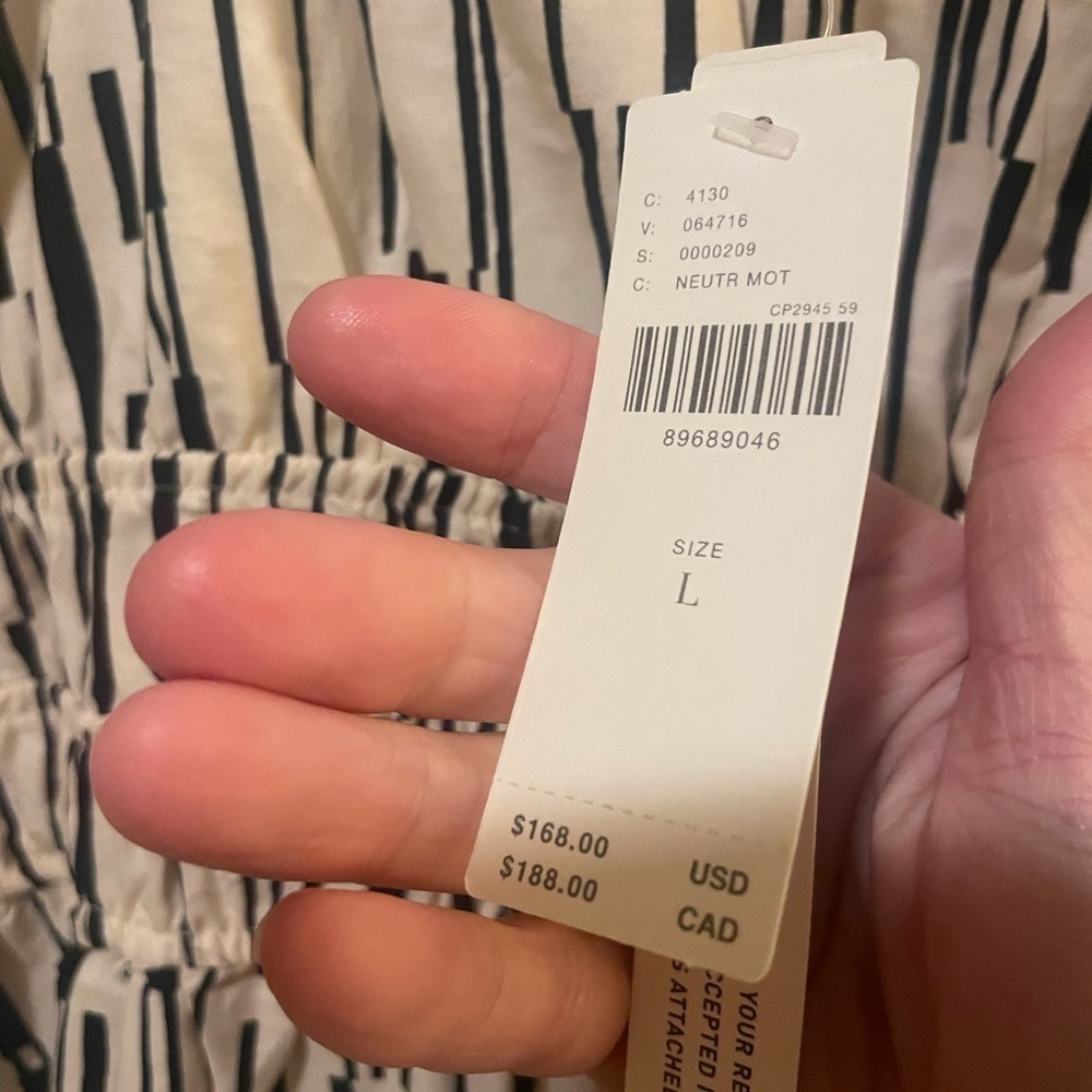 Anthropologie Somerset Maxi Dress: Poplin Halter Edition:NEUTRAL MOTIF Large NWT - Picture 6 of 6